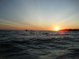 Balade en kayak de mer au coucher du soleil