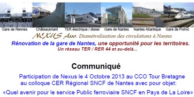 Pornic - 09/10/2013 - Ligne SNCF Pornic-Nantes : communiqu de l`association Nexus