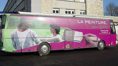 Pornic - 19/03/2014 - Le bus des mtiers de la peinture mercredi  Pornic 