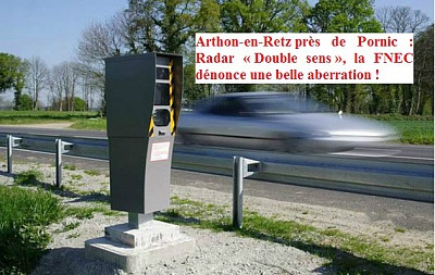 Pornic - 16/09/2015 - Arthon, Radar  Double sens , la FNEC dnonce une belle aberration !
