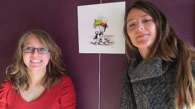 Pornic - 11/01/2016 - La Bernerie : Angélique O. expose ses crayonnés à l`Embellie 