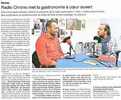 Pornic - 28/01/2016 - Radio Chrono met la gastronomie à coeur ouvert
