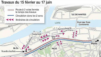 Pornic - 22/02/2016 - Problme de circulation pour ceux qui se rendent  Nantes